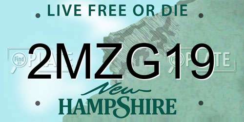 2MZG19 New Hampshire License Plate