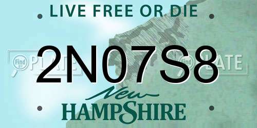 2N07S8 New Hampshire License Plate