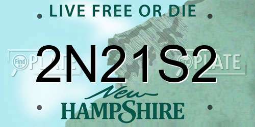 2N21S2 New Hampshire License Plate