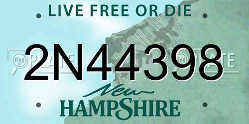 2N44398 New Hampshire License Plate