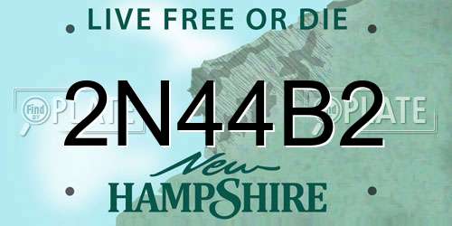 2N44B2 New Hampshire License Plate