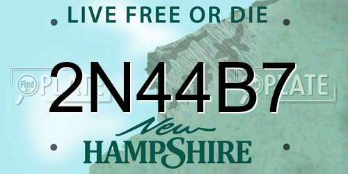 2N44B7 New Hampshire License Plate