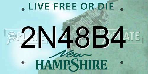 2N48B4 New Hampshire License Plate