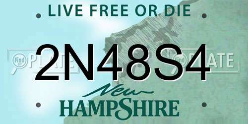 2N48S4 New Hampshire License Plate