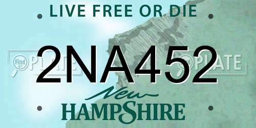 2NA452 New Hampshire License Plate