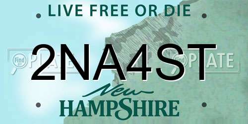 2NA4ST New Hampshire License Plate