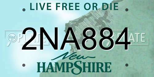 2NA884 New Hampshire License Plate