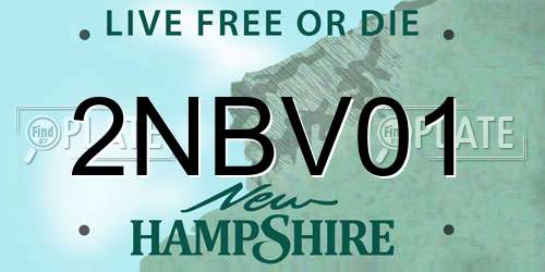 2NBV01 New Hampshire License Plate
