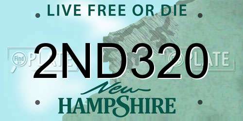 2ND320 New Hampshire License Plate
