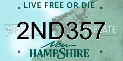 2ND357 New Hampshire License Plate