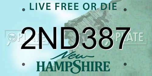 2ND387 New Hampshire License Plate