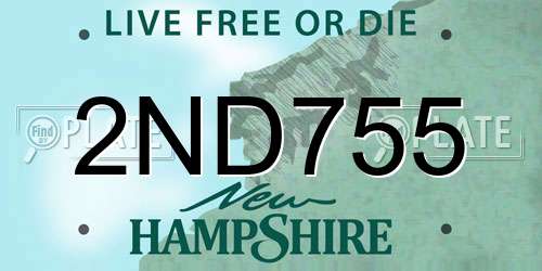 2ND755 New Hampshire License Plate