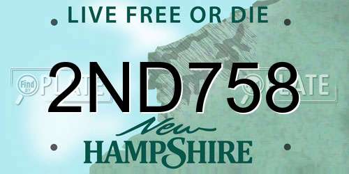 2ND758 New Hampshire License Plate