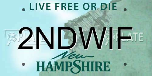 2NDWIF New Hampshire License Plate
