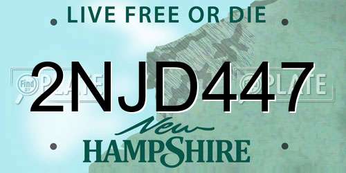 2NJD447 New Hampshire License Plate