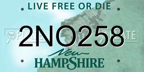 2NO258 New Hampshire License Plate