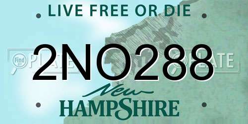 2NO288 New Hampshire License Plate