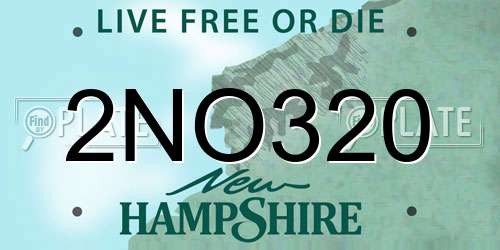 2NO320 New Hampshire License Plate