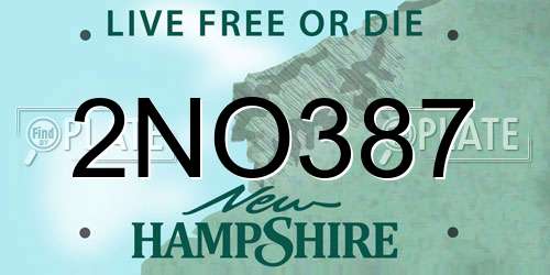 2NO387 New Hampshire License Plate