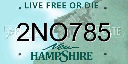 2NO785 New Hampshire License Plate
