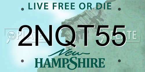 2NQT55 New Hampshire License Plate