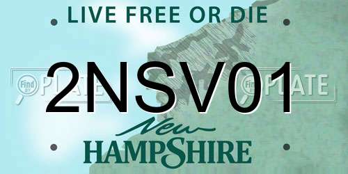 2NSV01 New Hampshire License Plate