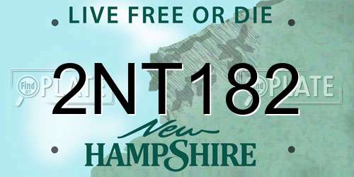 2NT182 New Hampshire License Plate