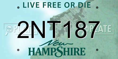 2NT187 New Hampshire License Plate