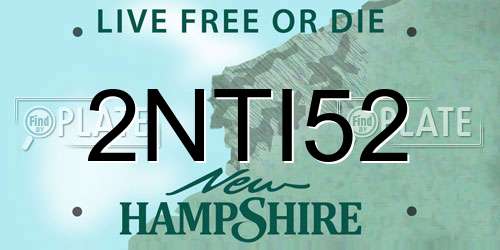 2NTI52 New Hampshire License Plate