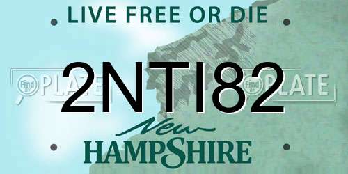 2NTI82 New Hampshire License Plate