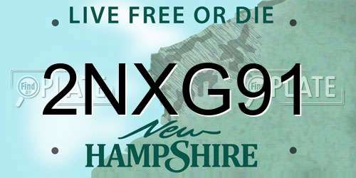 2NXG91 New Hampshire License Plate