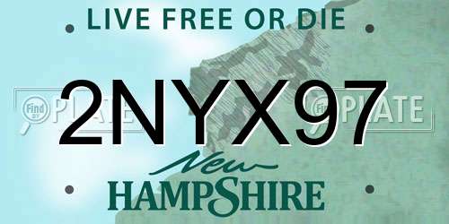 2NYX97 New Hampshire License Plate