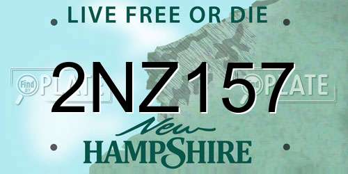 2NZ157 New Hampshire License Plate