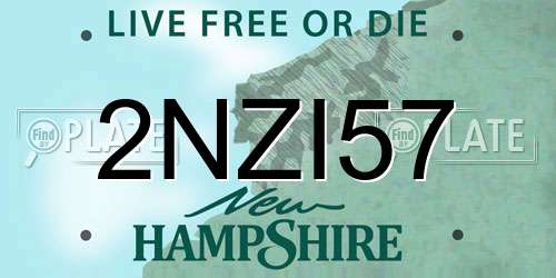 2NZI57 New Hampshire License Plate