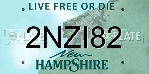 2NZI82 New Hampshire License Plate