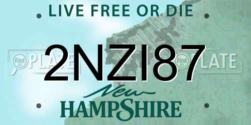 2NZI87 New Hampshire License Plate