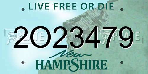 2O23479 New Hampshire License Plate