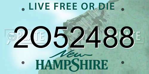 2O52488 New Hampshire License Plate