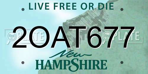 2OAT677 New Hampshire License Plate