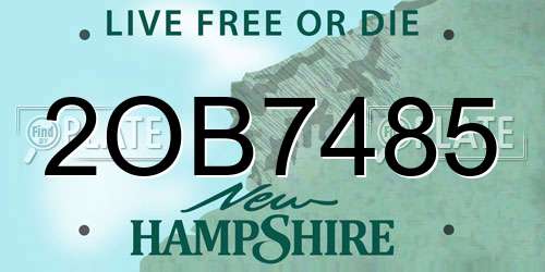 2OB7485 New Hampshire License Plate