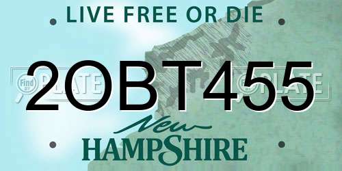 2OBT455 New Hampshire License Plate