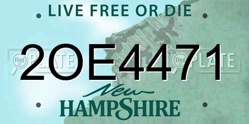 2OE4471 New Hampshire License Plate