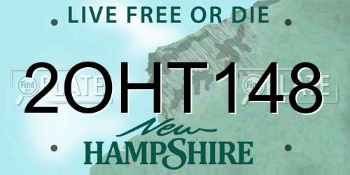 2OHT148 New Hampshire License Plate