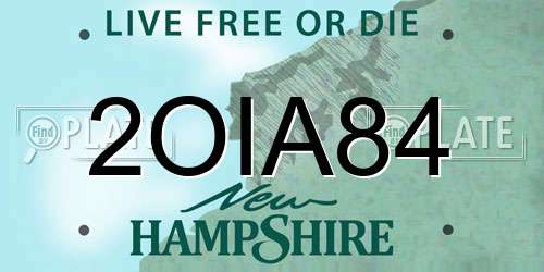 2OIA84 New Hampshire License Plate