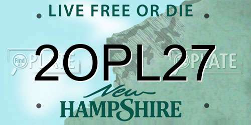 2OPL27 New Hampshire License Plate