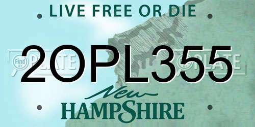 2OPL355 New Hampshire License Plate