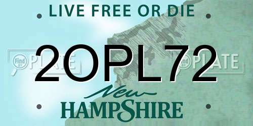 2OPL72 New Hampshire License Plate