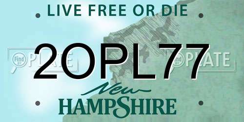 2OPL77 New Hampshire License Plate