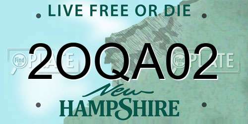 2OQA02 New Hampshire License Plate