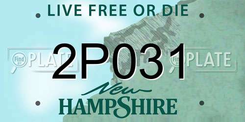 2P031 New Hampshire License Plate